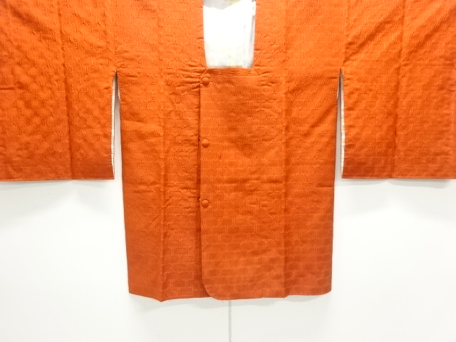 JAPANESE KIMONO / MICHIYUKI COAT / SILK / WOVEN ABSTRACT PATTERN